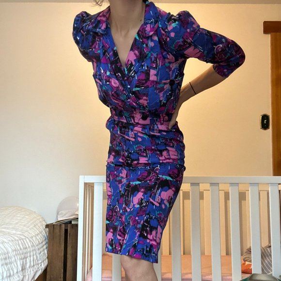 90s patterned dress - Picture 2 of 4